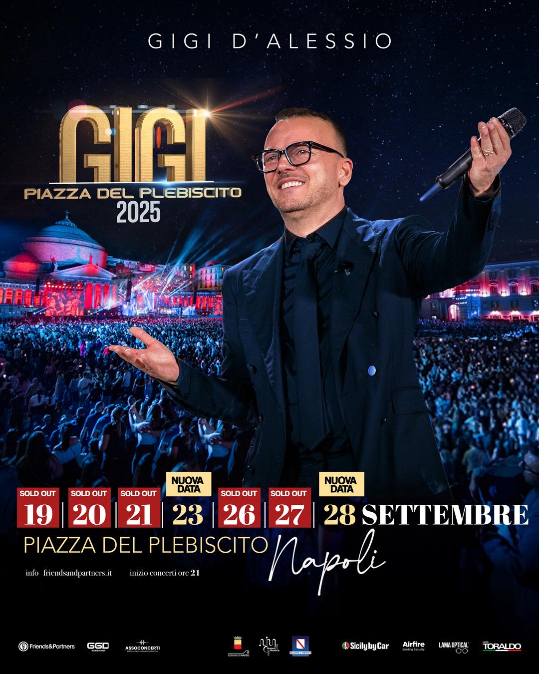 Gigi D'Alessio Gigi Piazza Del Plebiscito 2025 & Gigi Palasport 2026 Tour Poster 2025-2026